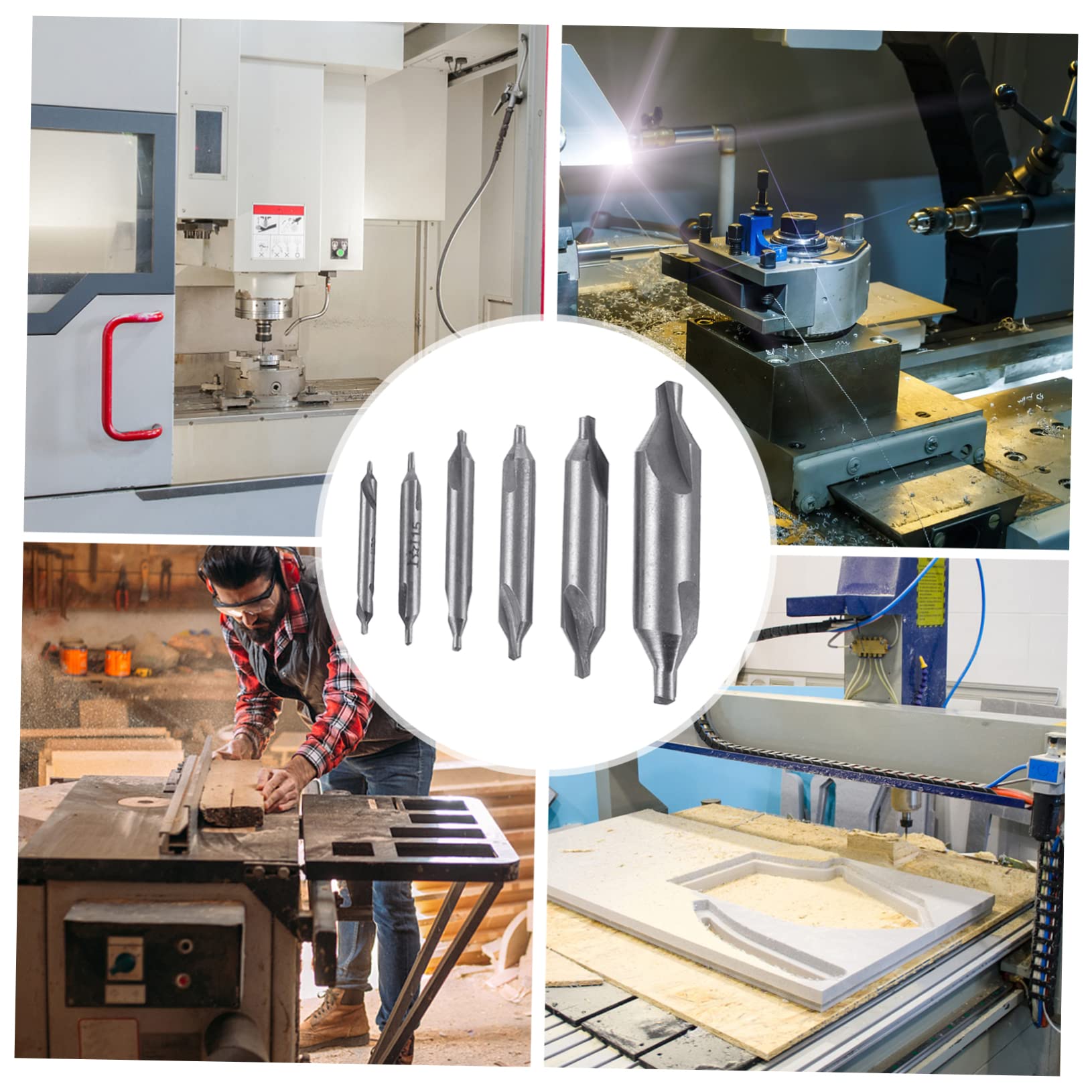 Mikikit 3sets Set High-Speed Steel 60 Degree Center Drill Bits (/1.5/2/2.5/3/4/5mm) for Precise Hole Positioning 12pcs*3