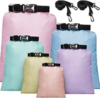 Vista 14 de Juego de bolsas secas impermeables de 15 L+ 8 L +5 L+4 L+3 L+ 2 L sacos ligeros y correa de hombro larga ajustable para kayak, rafting, canotaje