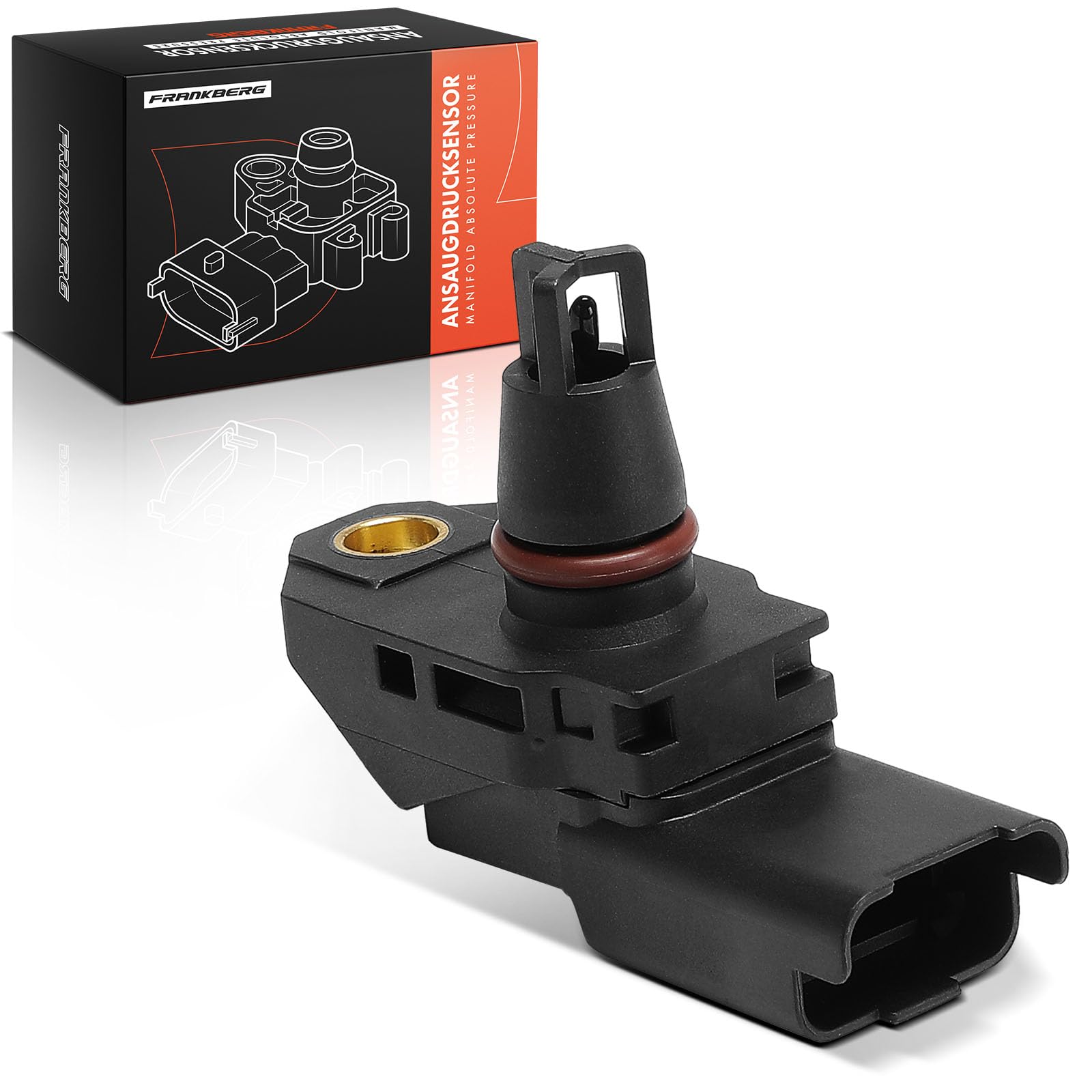 Frankberg Sensore pressione differenziale Pressione gas di scarico Compatibile con K.u.g.a II DM2 Mondeo IV Turnier BA7 Focus III Turnier K.u.g.a I Fiesta VI CB1 CCN Replace# 9663480880