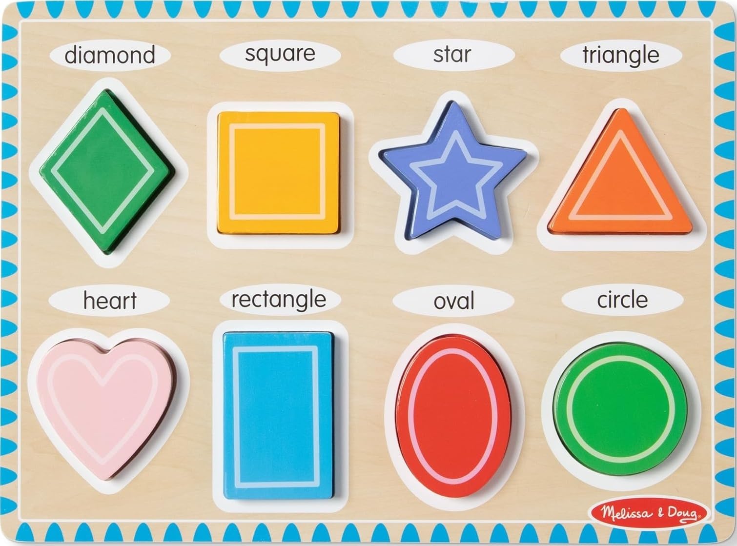 Melissa & Doug Shapes Chunky Puzzles, Multicolor,OSFA,3730