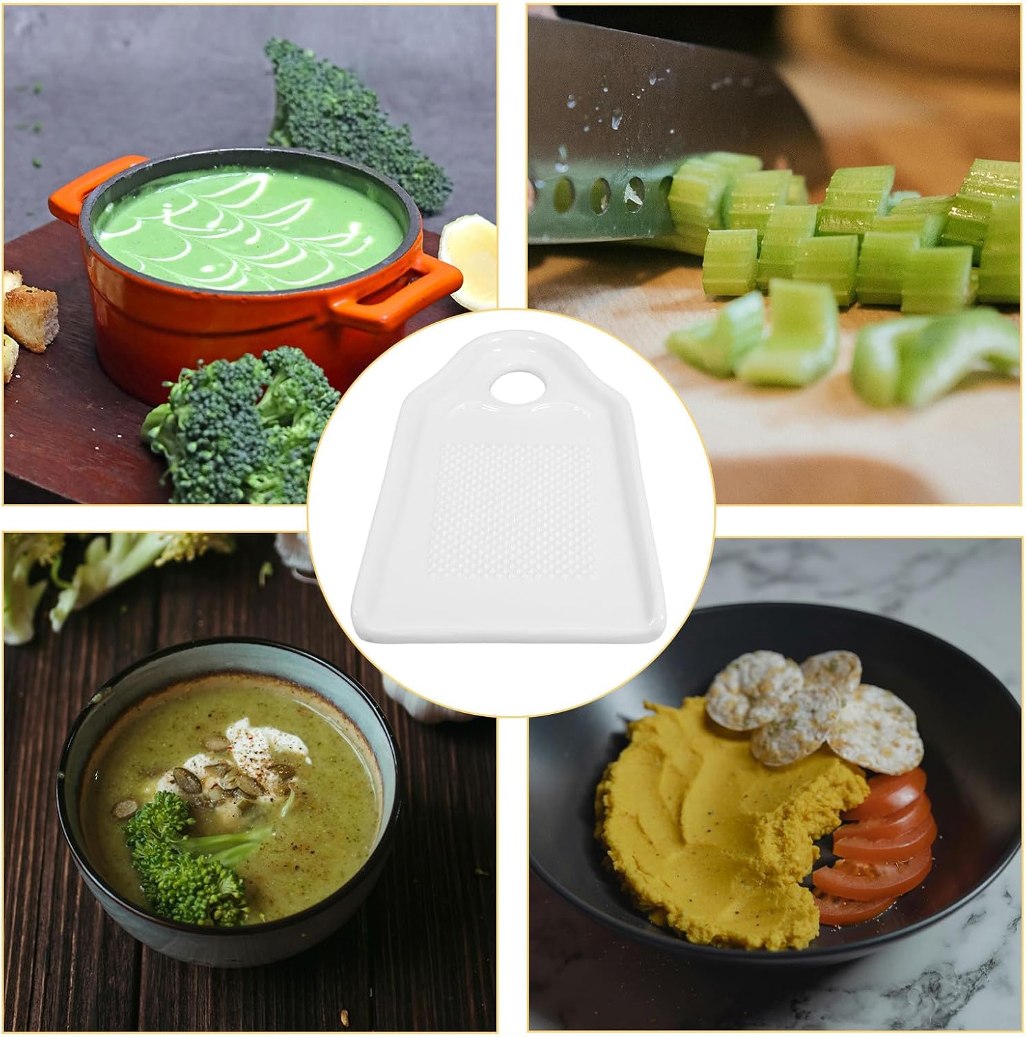 Ceramic Ginger Grater Tool, Multi Function Garlic Grater Dish