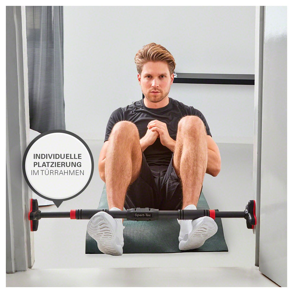 Sport-Tec Türreck Klimmzugstange Pull-Up 10.0, 65-100 cm Klimmzugbügel für Türrahmen, Pull-Up Bar ohne Bohren
