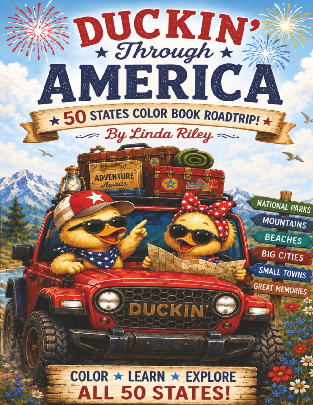 Duckin' Through America: A 50 States Coloring adventure with Quacky & Quacken