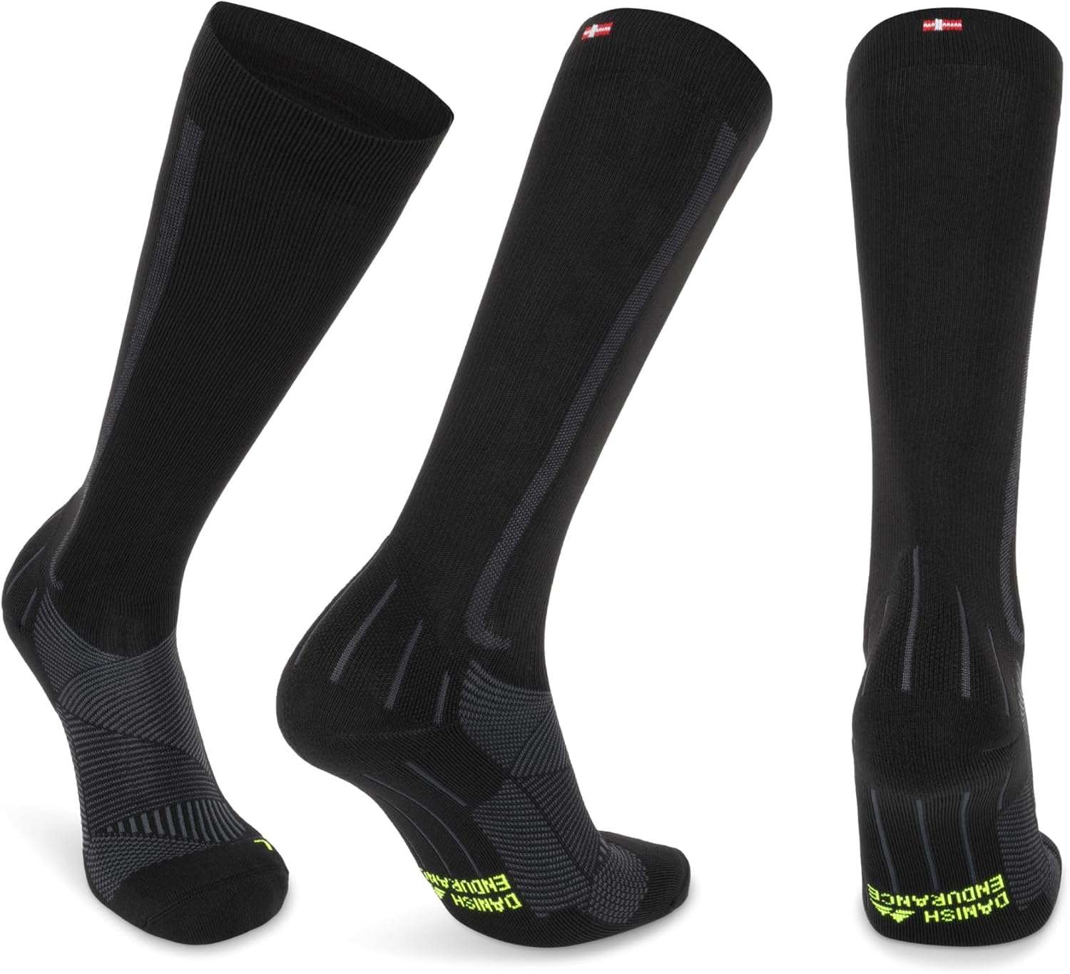 DANISH ENDURANCE 21-26 mmHg Compression Socks | Graduated Support & Faster Recovery | Running & Travel | Unisex 1 & 2 Pack