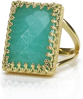 Fashionable 14K Ring by Anemone Jewelry - Exquisite Amazonite Ring with 14K Gold-filled Ring Band - Handmade Gold Jewelry for Women for Every Occasion - Free Gift Box - Engraving Available