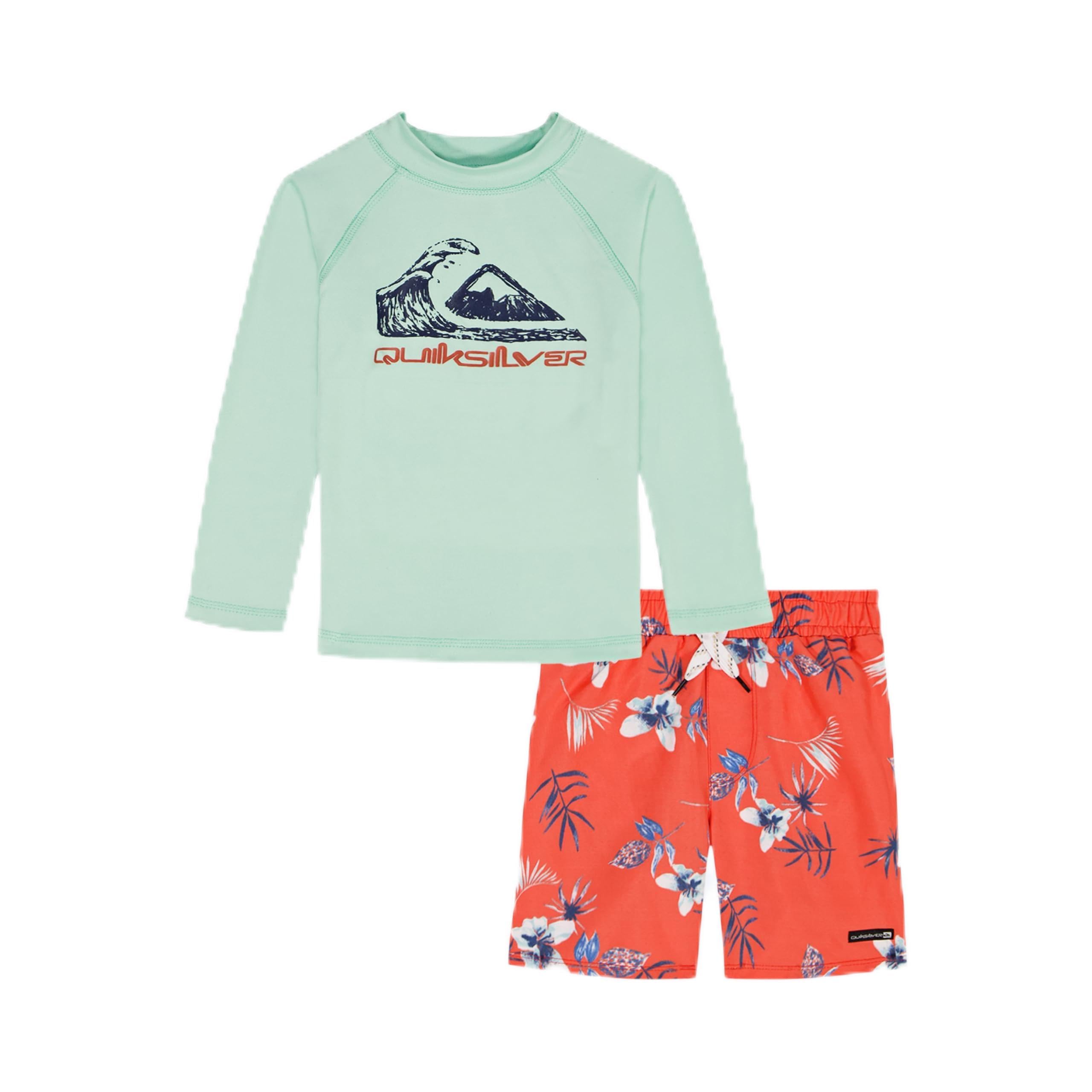 Quiksilver Jungen Rash Guard and Swim Trunk, 2-piece Set Rash-Guard-Set