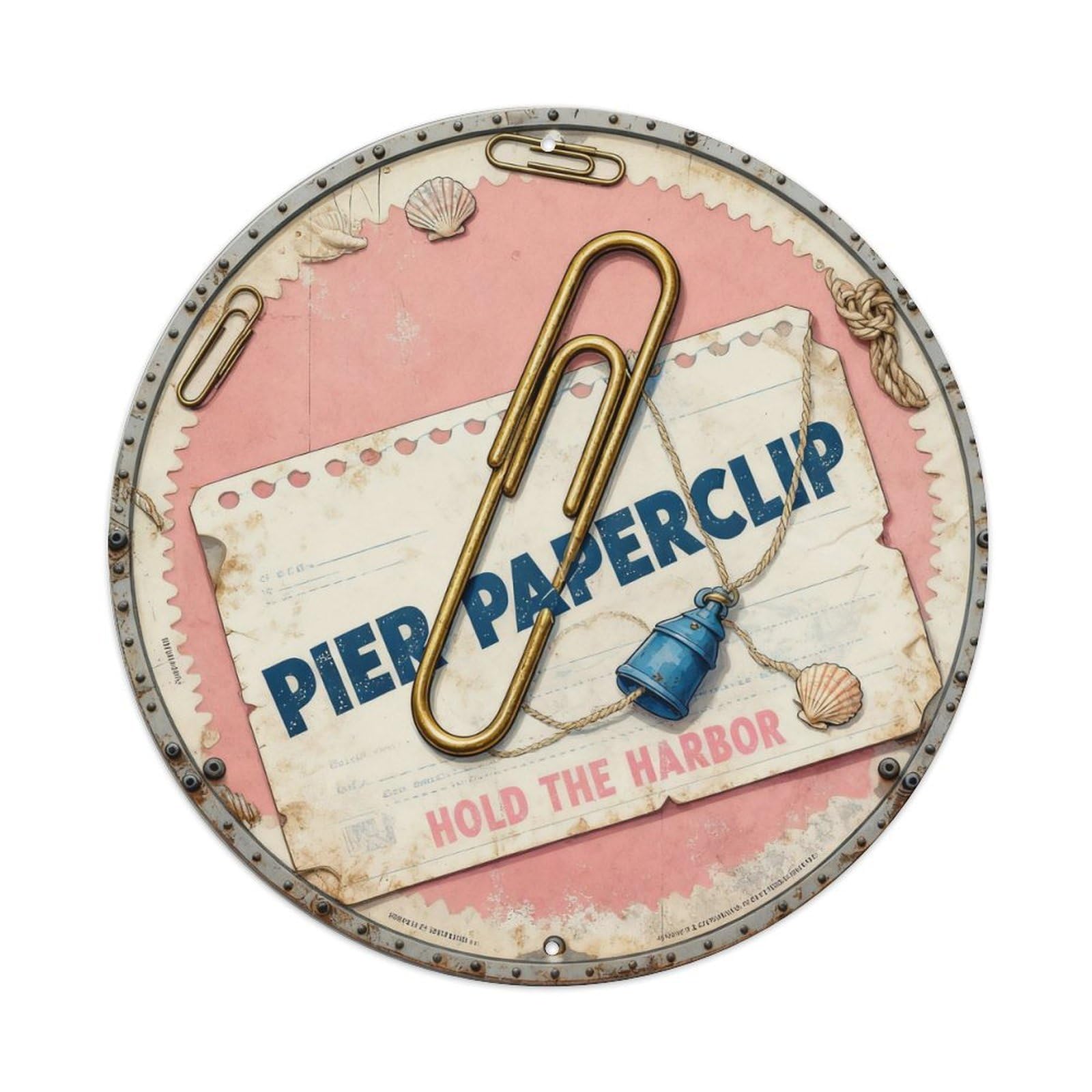 Pier Paperclip Sign Metal Tin Sign Plaque