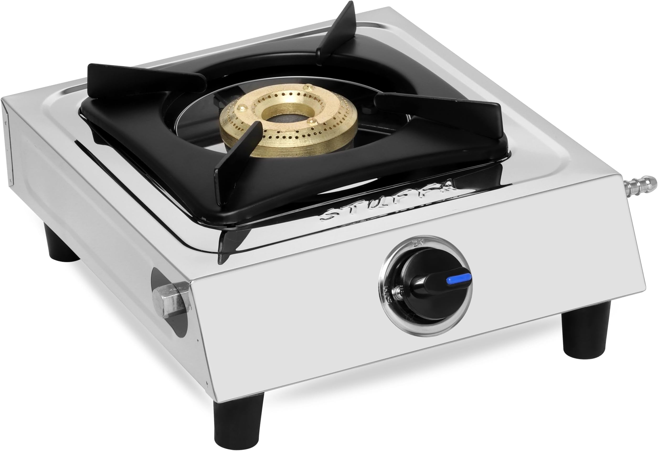 Stuffa Gas Stove Single Burner Chulha LPG 1 Burner Stainless Steel, ISI Certified & 1 Year Warranty with Doorstep Service