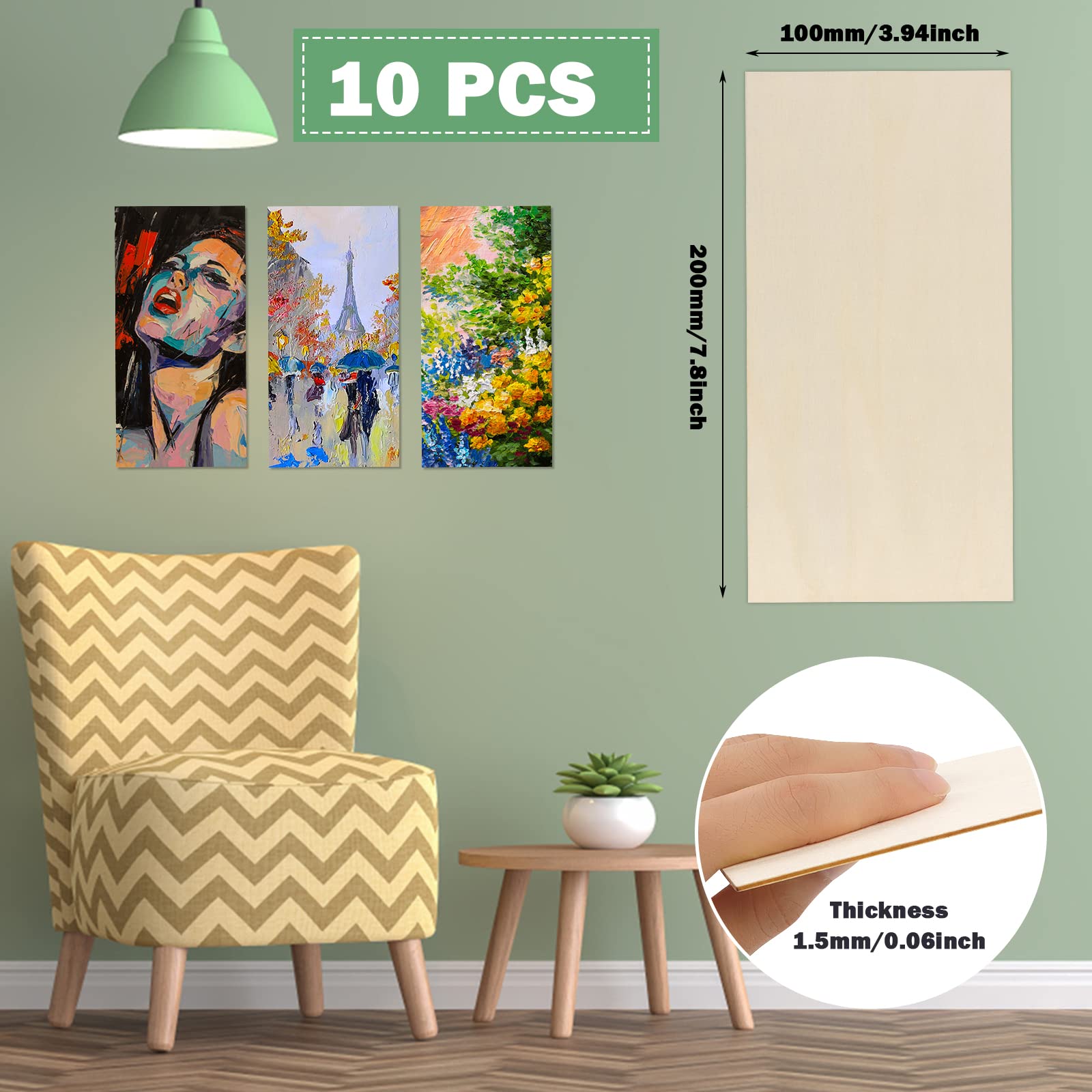 Bois Balsa Laser DIY 10 Planches Contreplaqué Balsa 2mm - 400x300mm | Pour Maquettes, Laser, Bricolage, Projets DIY Pannello Legno 200x100