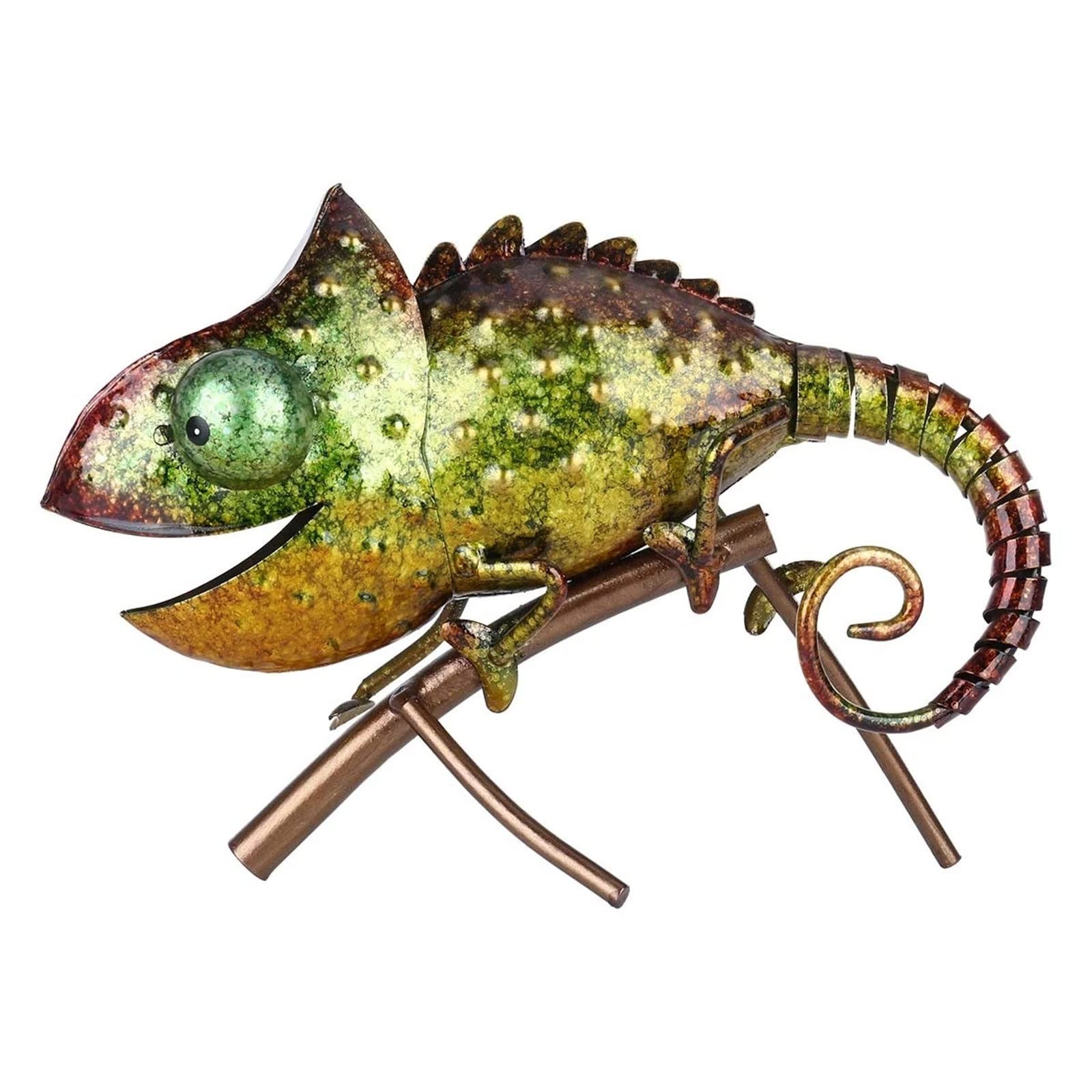 Amazon.co.jp: 金属の彫刻 カメレオン彫刻鉄動物家具野生動物スタイル