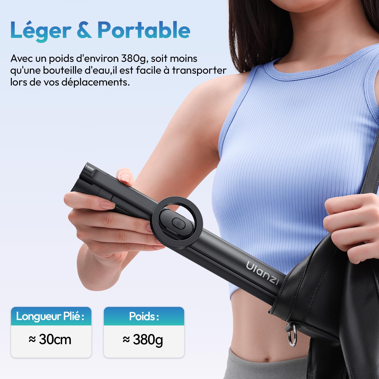 ULANZI SK-21 [2026 Améliorée] 180cm Trépied Quadruple à Ouverture et Fermeture Automatique Support Magnétique à Quadruple Perche à Selfie Bluetooth, Tripod Compatible avec iPhone 17-12 Magsafe Samsung