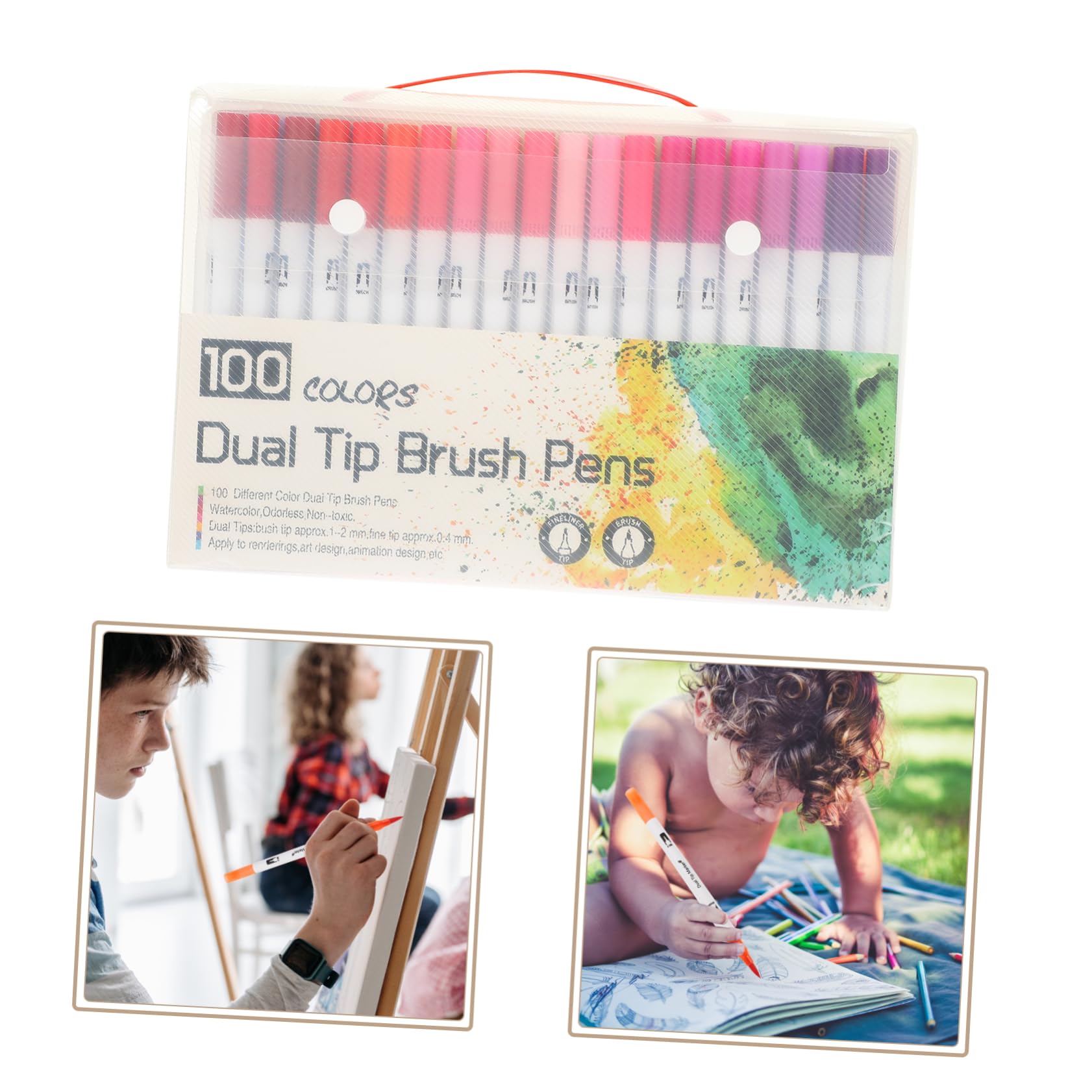 Uonlytech 100stücke Kunstpinselmarker Mit Feiner Spitze Und Pinselspitze Zum Malen Von Büchern Schreiben Und Planen Von Kunstprojekten