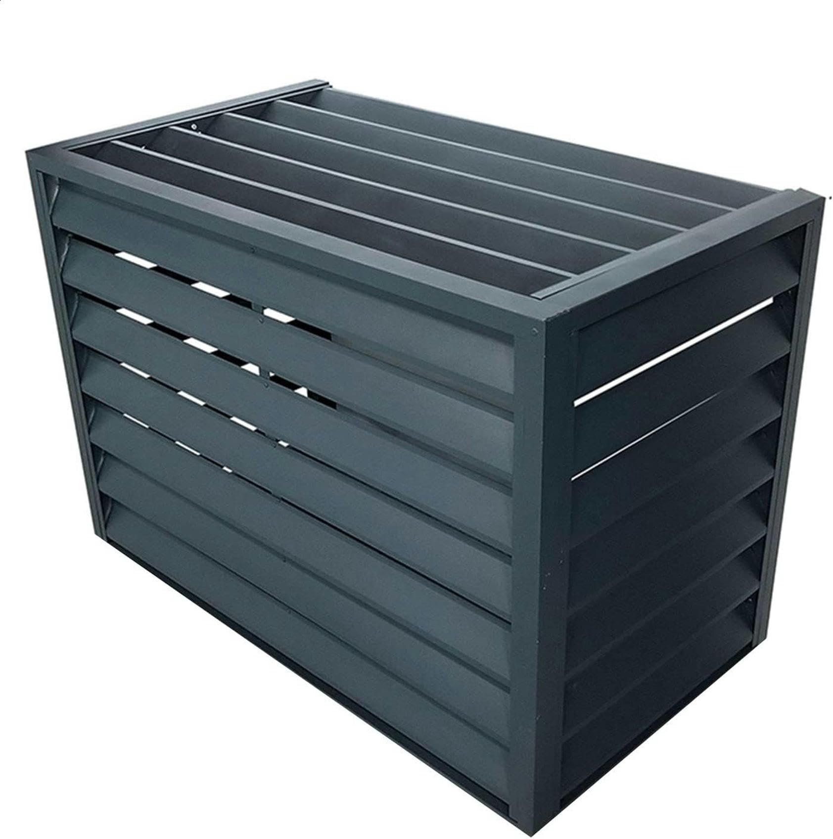 Athuah Gray Louver Roof Air Conditioner Fence For Outside Units,Dustproof And Waterproof, Suitable For Indoor And Outdoor(,110*60*80Cm)