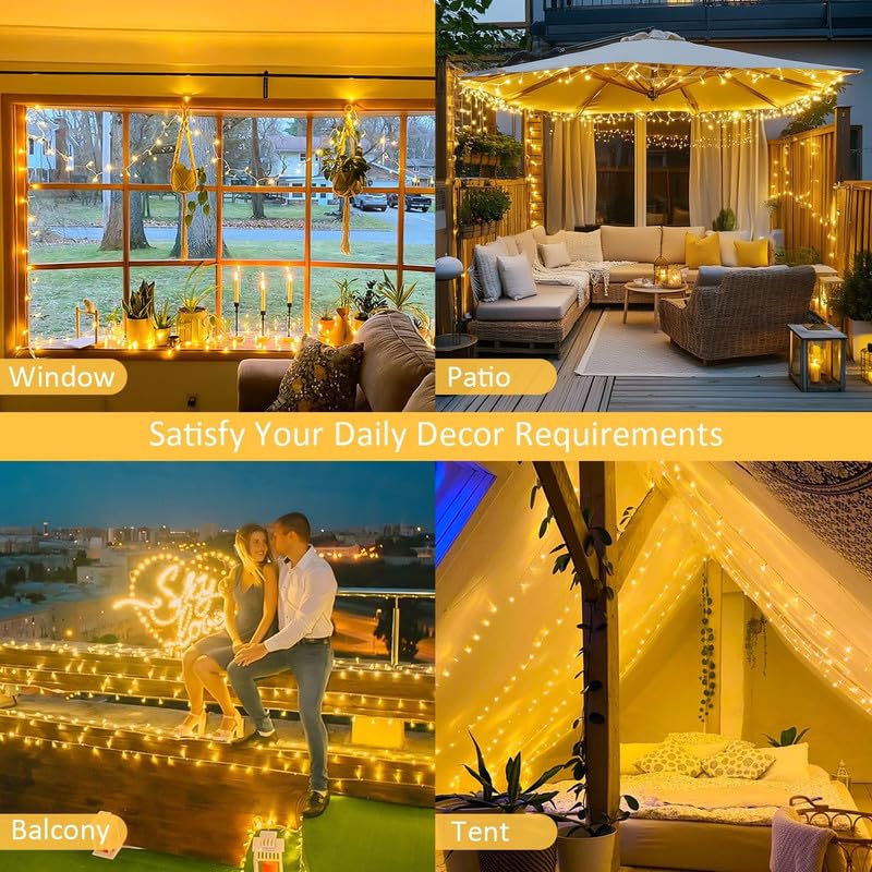 Image of Desidiya 12 Meter (39Ft) LED Rice String Lights - Warm White Fancy Decorative Fairy Lights for Indoor Outdoor Use, Bedroom, Wedding & Festival Ambience Pack of 1