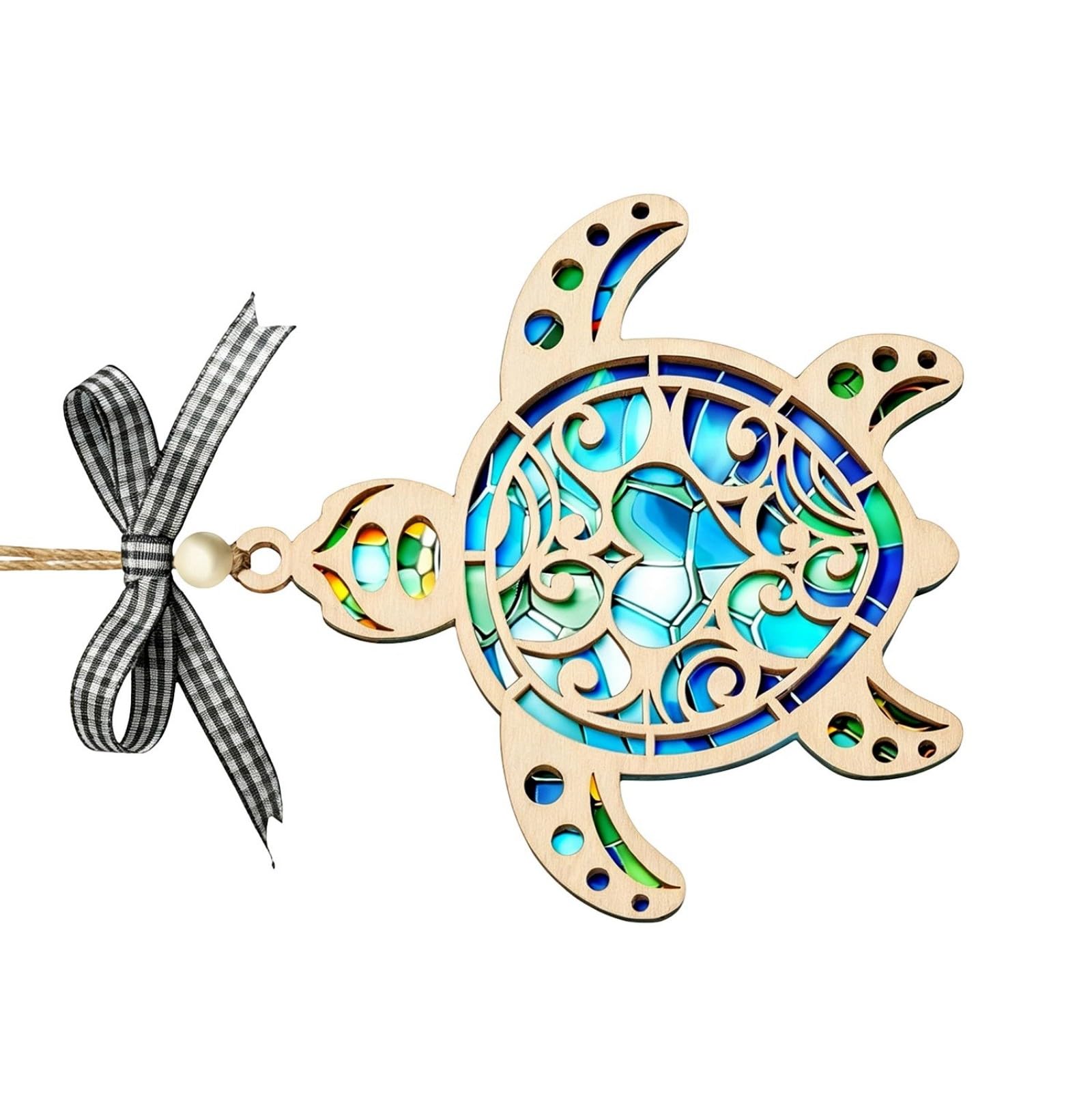 TFAOYS Christmas Ornaments for Tree Sea Turtle Women Sea Turtle Acrylic Suncatchers Ornament for Window Hanging Beach Ornament for Christmas Tree