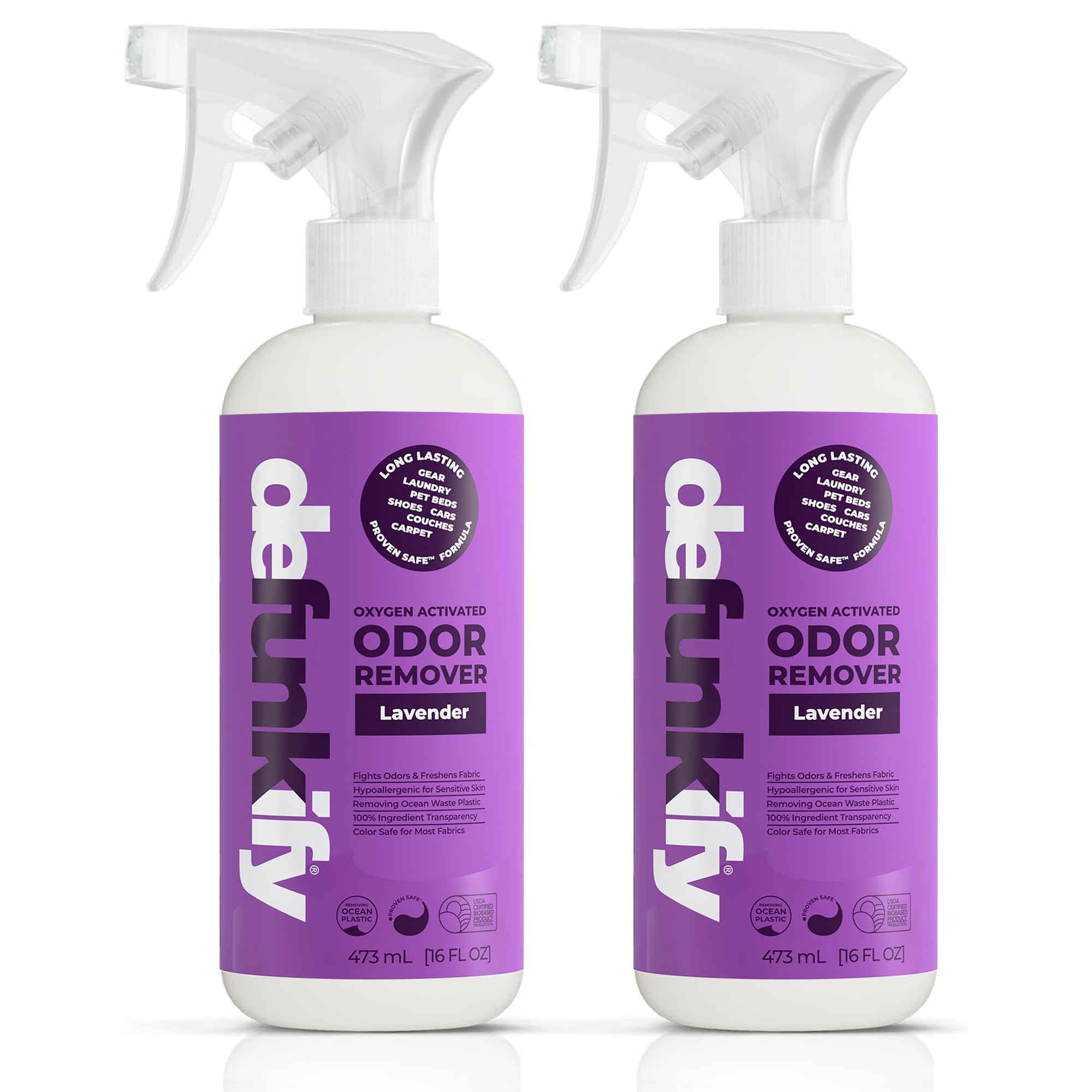 Fabric Freshener Spray, 32oz. 'Lavender' Odor Remover Spray. Shoe Deodorizer, Carpet Deodorizer, Odor Eliminator for Strong Odors Cleaning Supplies. ProvenSafe™ Fabric Freshener for Sensitive Gear