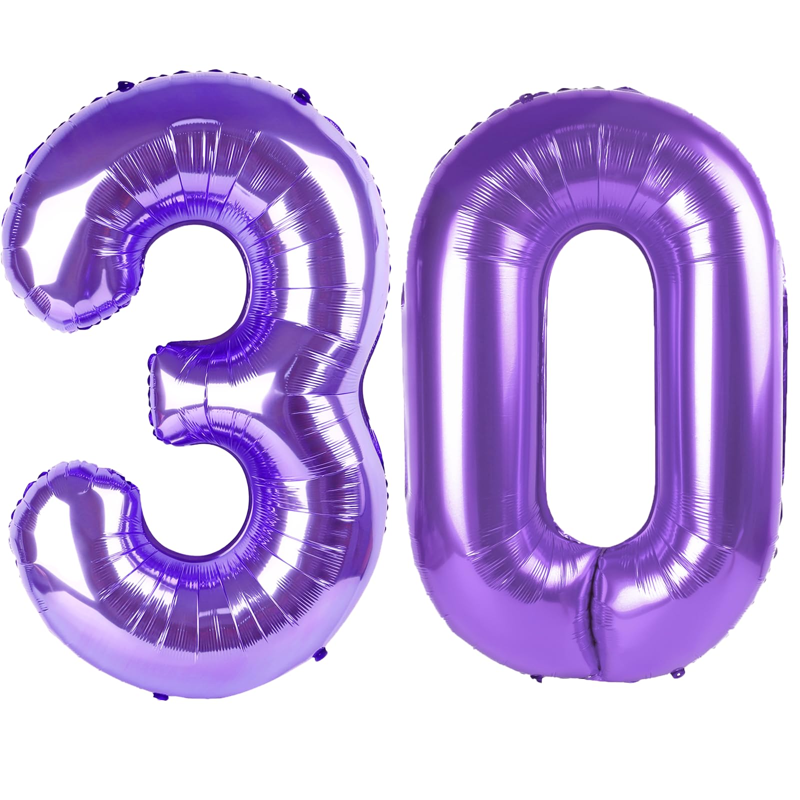 Kelfuoya Purple Number 30 Digital Balloon 40 Inch Jumbo Mylar Foil Helium Balloon | Birthday Anniversary Party Decorations - main product image