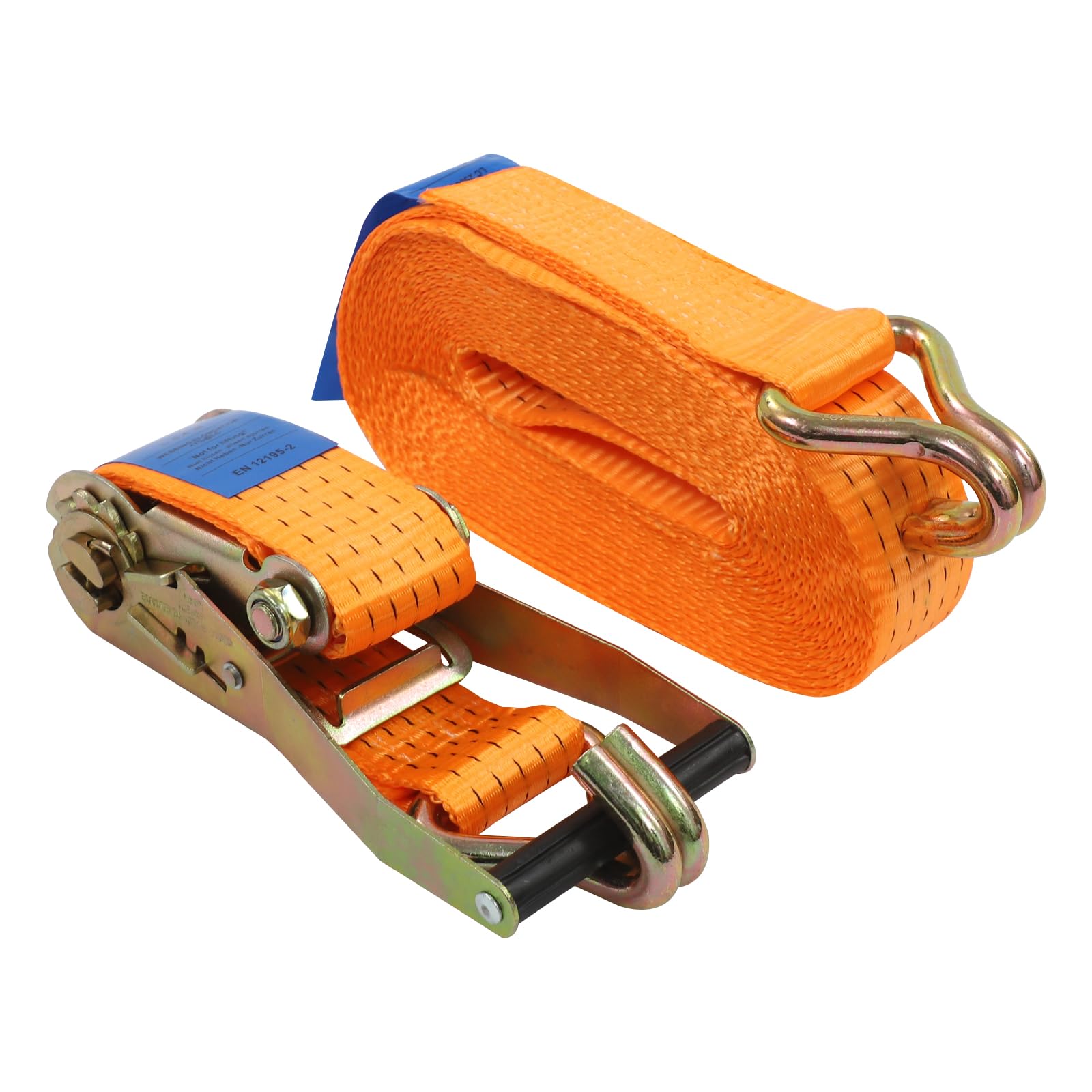 Spanngurte mit Haken, 10M Ratschengurt Zurrgurte, 10er Set，Orange | Belastbar bis 5000KG, Polyester, für Auto, Motorrad und Anhänger