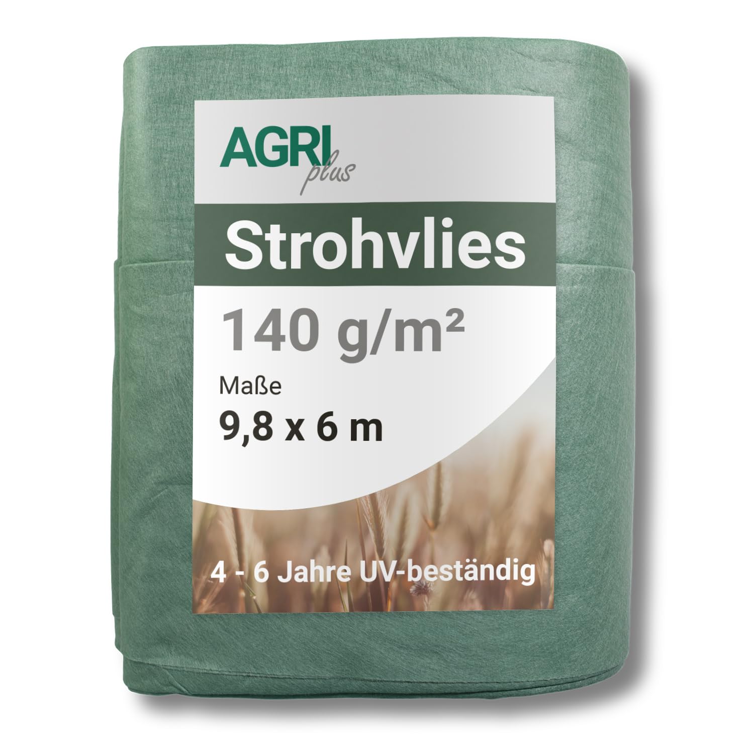 AGRI Plus Tessuto di Paglia 9,8 x 6 m, Resistente 140 g/m², Estremamente Resistente agli Strappi per Una Protezione a Lungo Termine, Resistente agli Agenti atmosferici e ai Raggi UV (Senza Chiodi)