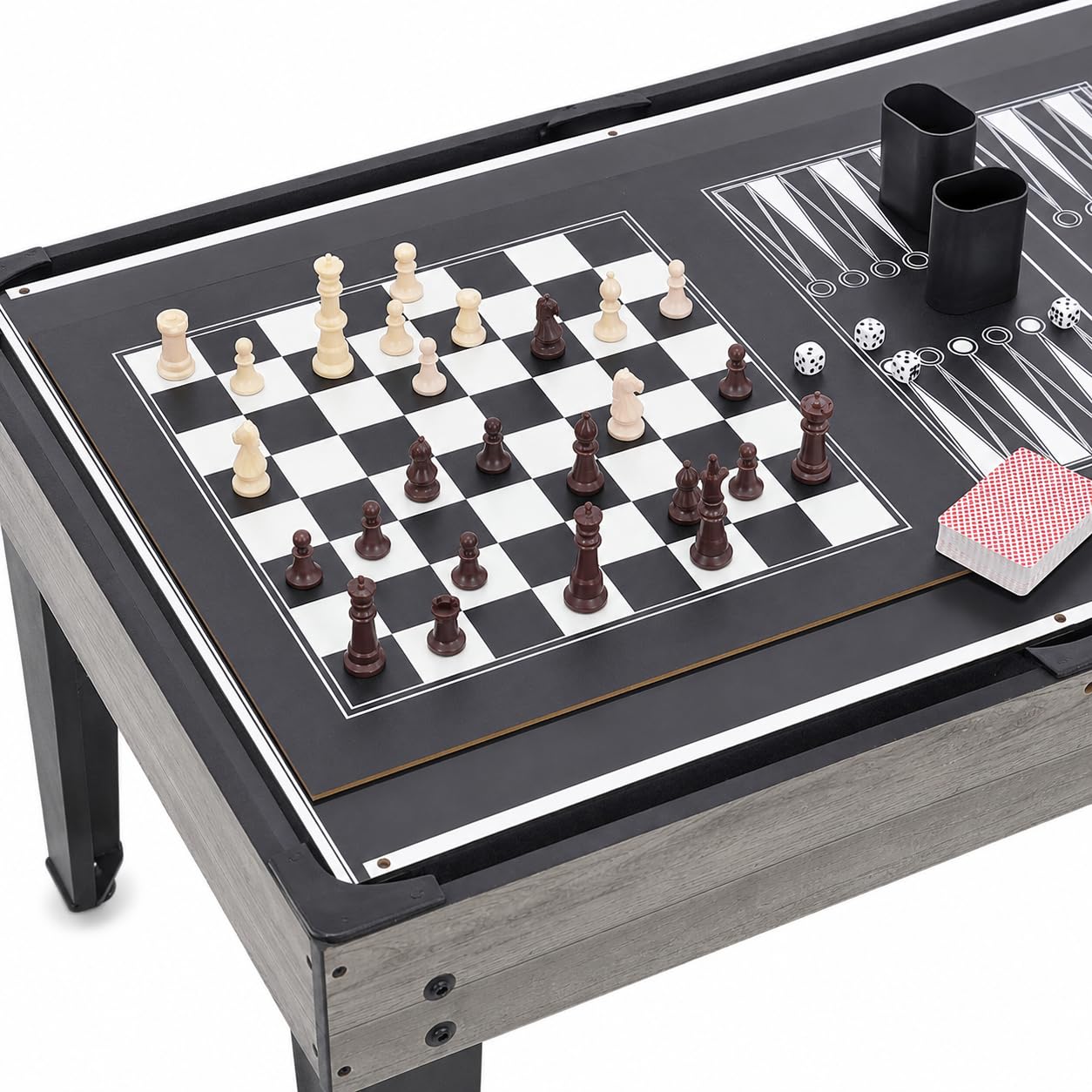 Tavolo multifunzione 10 in 1 con biliardo, biliardo e ping pong | Con 10 giochi e piastre impilabili per serate in famiglia, sala giochi e bambini dai 6 anni in su