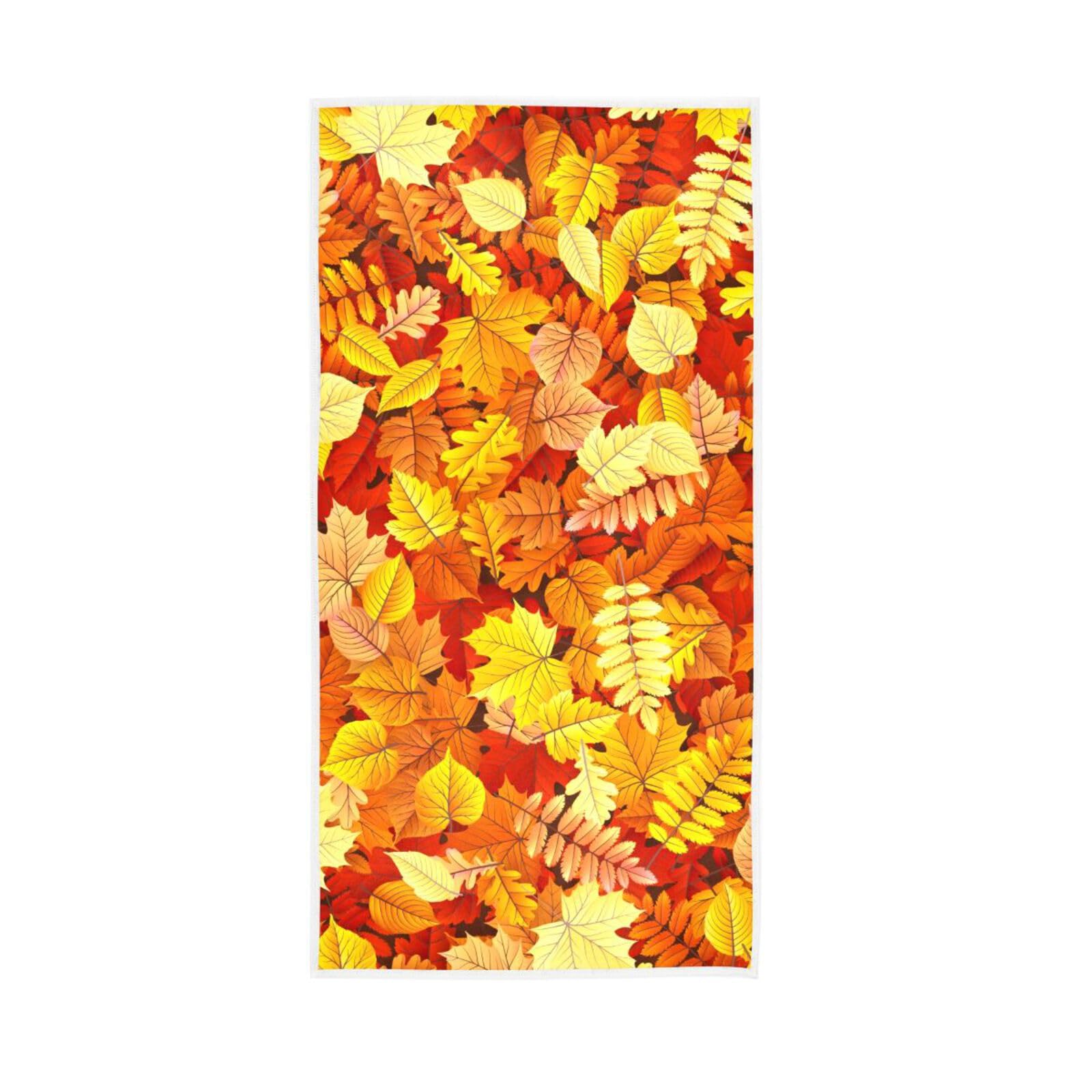 HUYGD Autumn Leaves Hand Towels for Kitchen, 15 x 30 Inch Decorative Bath Towels Facial Towels for Estheticians Soft Pedicure Towels for Feet