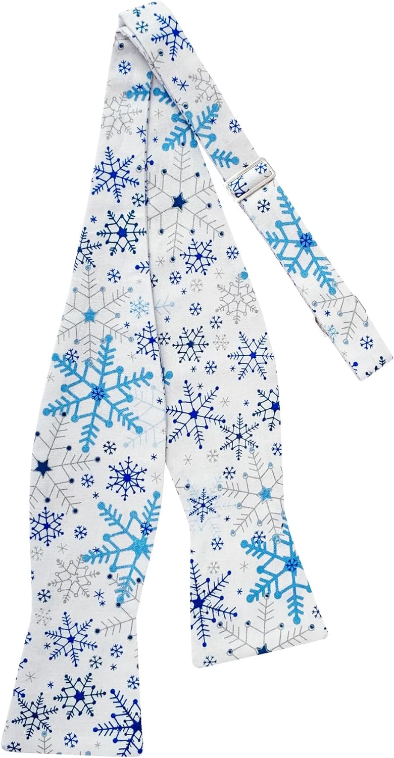 Mens Self-tie Bow Tie Holiday Snowflakes Collection