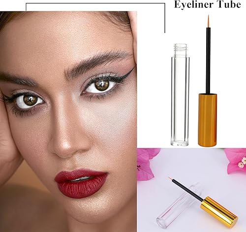 Miniatura 3 de Tubo de rímel transparente con varita, tubos vacíos de brillo de labios y tubo delineador de ojos con brocha insertos de goma y embudos para aceite