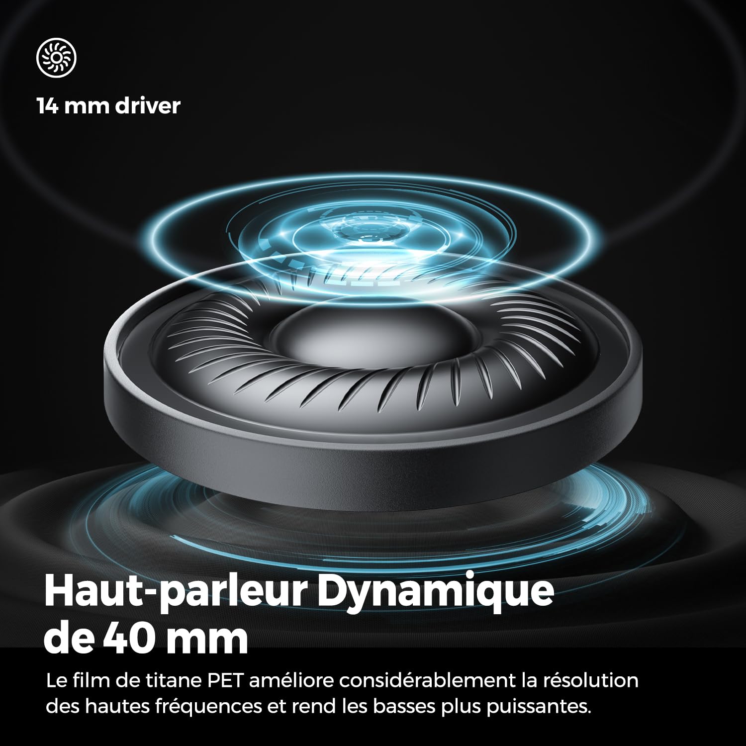 SoundPEATS Space Casque Pliable sans Fil Bluetooth 5.3 Casque à Annulation Active du Bruit avec réduction du Bruit des appels Hybrid ENC Haut-Parleur Dynamique de 40 mm Mode Jeu multipoint