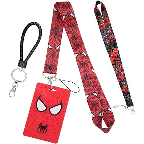 Spiderman Keychain with Superhero Lanyard