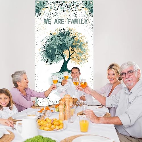 Miniatura 3 de Cartel de puerta con texto en inglés «We are Family» para puerta de reunión familiar, decoración de puerta, cartel de porche, cartel de fotos para