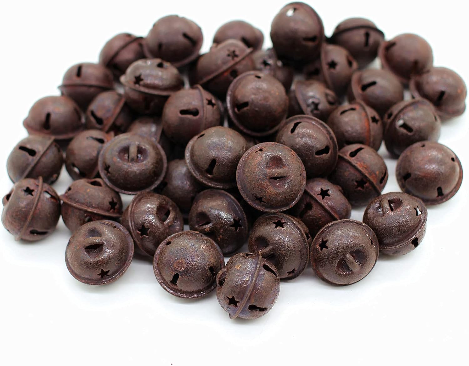 Yokoke 50PCS Christmas Rusty Tin Jingle Bells Country Primitive Farmhouse Rustic Metal Bells Sleigh for Christmas Tree Ornament Holiday Everyday Hanging Crafting and Embellishing : Arts, Crafts & Sewing