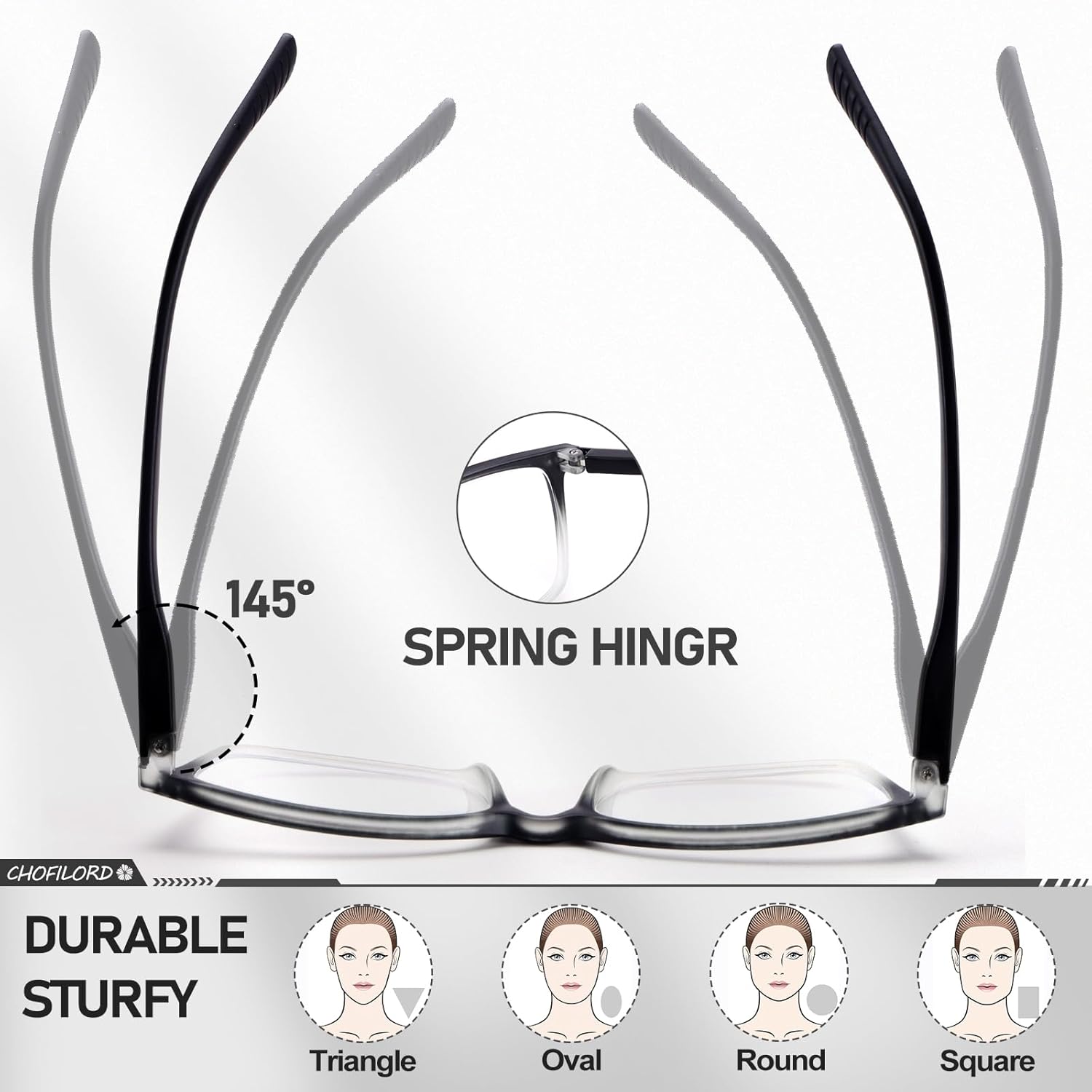 5 Pack Reading Glasses for Women Men, Blue Light Blocking Computer Readers Spring Hinge Fashion Eyeglasses - Image 4