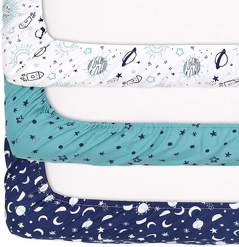 Miniatura 5 de The Peanutshell Pack n Play - Sábanas bajeras para cuna, sábanas para corral, juego de cama portátil para cuna para niño o niña, espacio celestial,