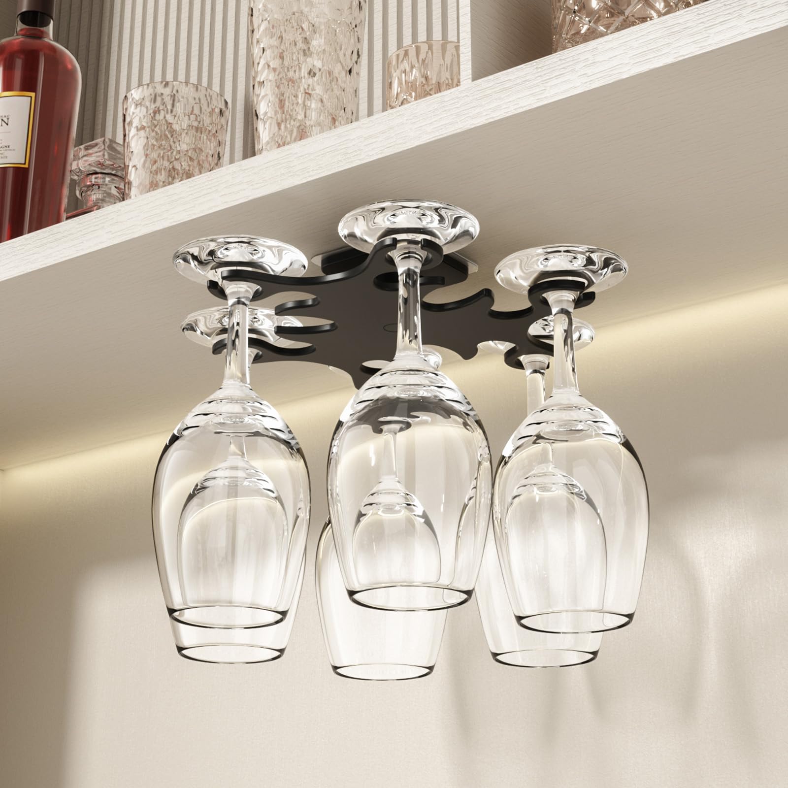 Iron Wine Cup Wine Glass Holder Hanging Drinking Glasses Stemware Rack Under Cab