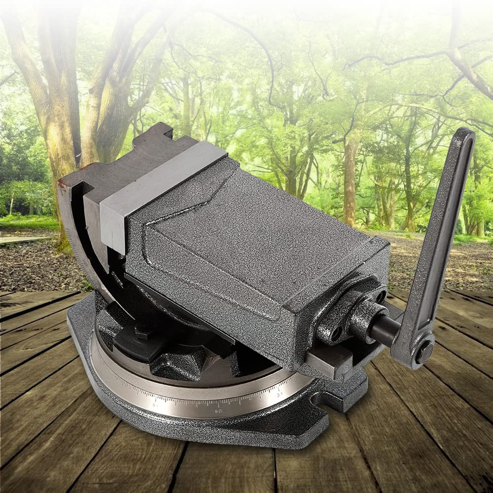 Tornillo de banco de la máquina giratoria de 125 mm tornillo de banco de trabajo máquina de precisión rectificado fresado herramienta taller, precisión de 360 grados base giratoria pilar radial