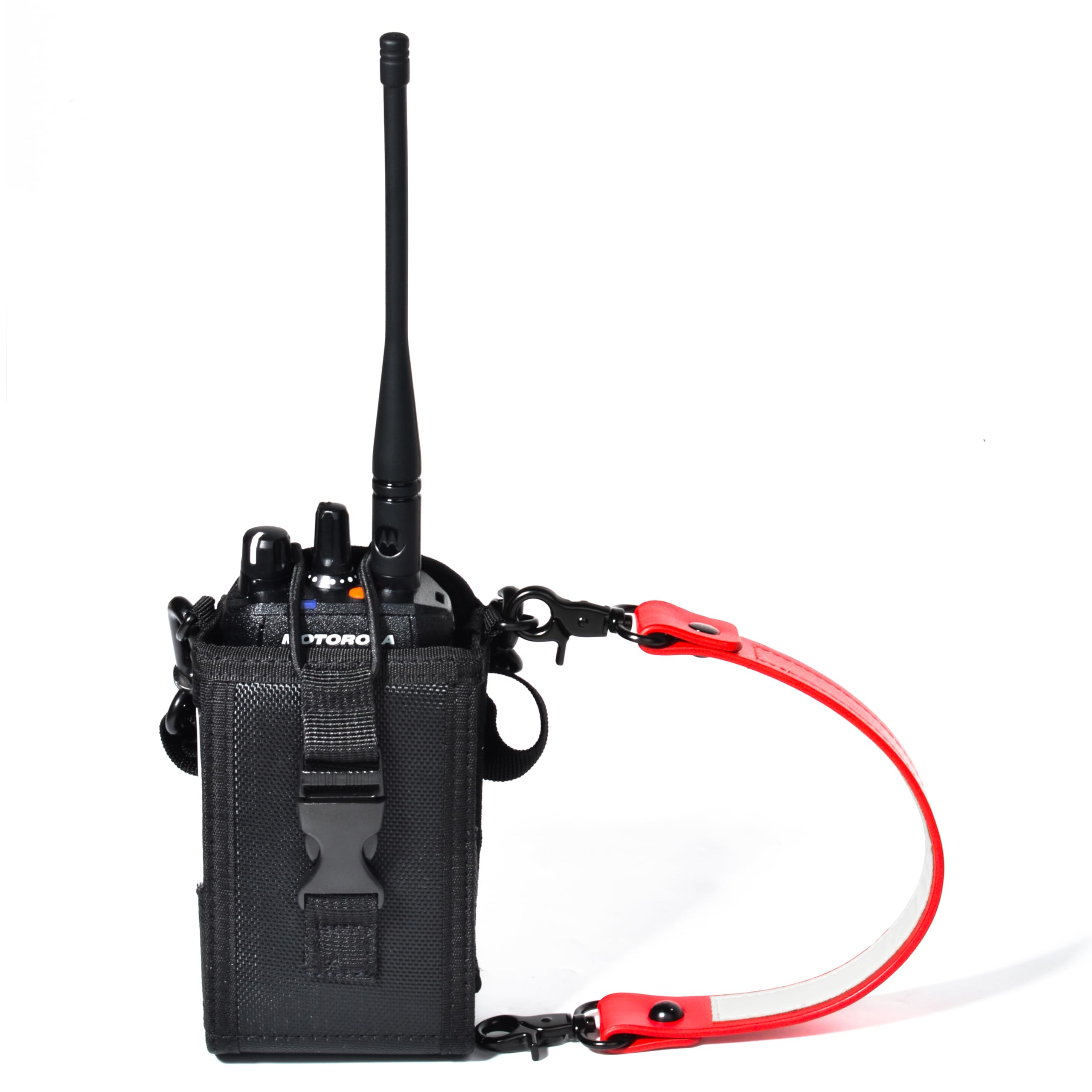 UAYESOK Cinghia in pelle anti-strade per vigile del fuoco, per radio, polizia Security Duty Radio Strap/Belt compatibile con Walkie Talkie Holster (rosso)