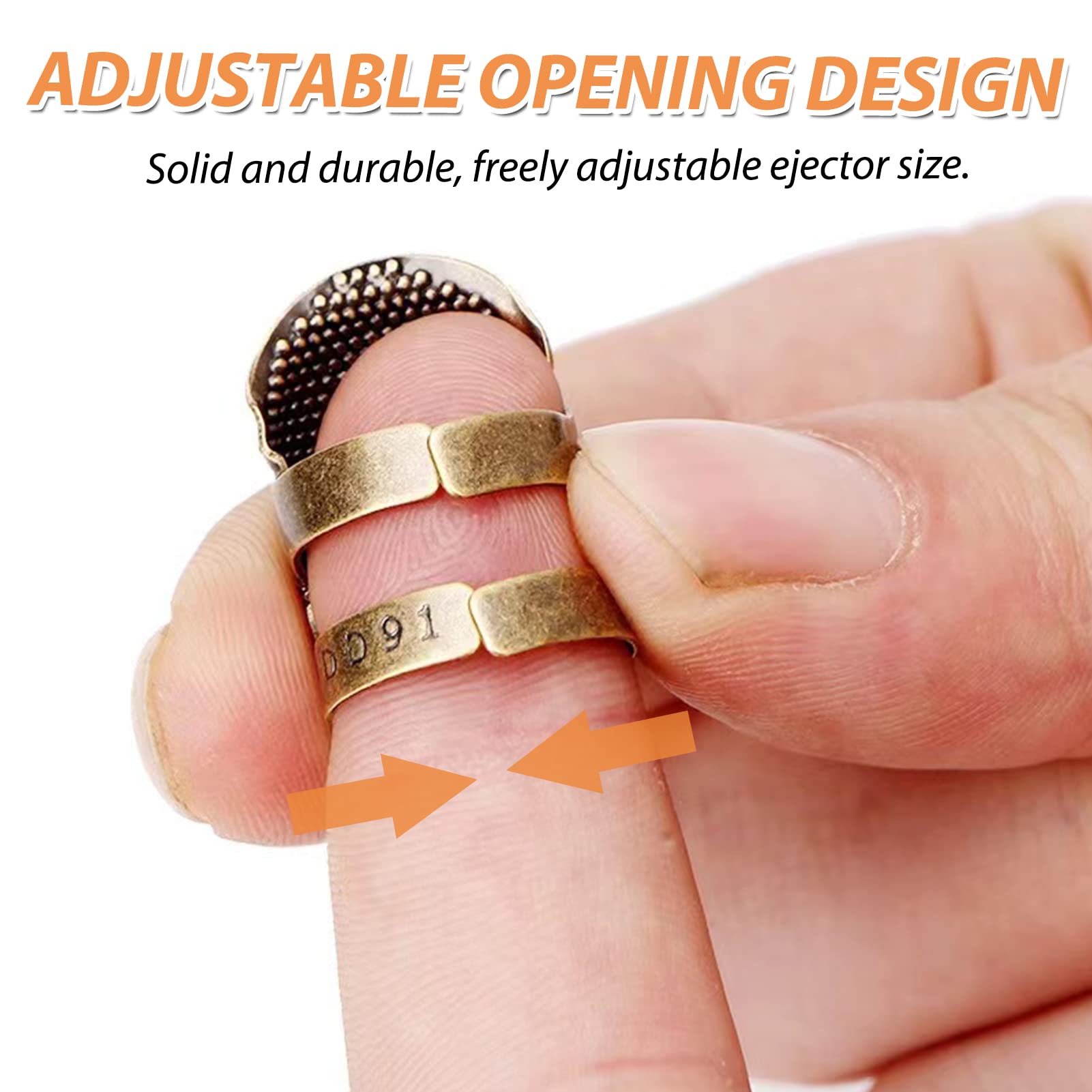 4 Ditali Da Cucito In Metallo - 2 Misure (15 E 17 Mm), Regolabili, Per Protezione Dita Durante Il Cucito - Foto 12