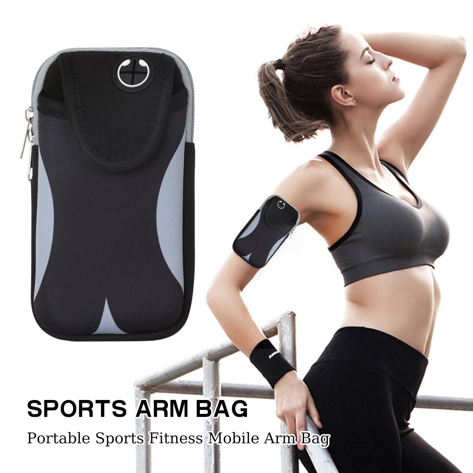 Brassard De Sport Réglable HABNI - Compatible Téléphone Jusqu'à 6.5", Imperméable, Pour Running, Gym