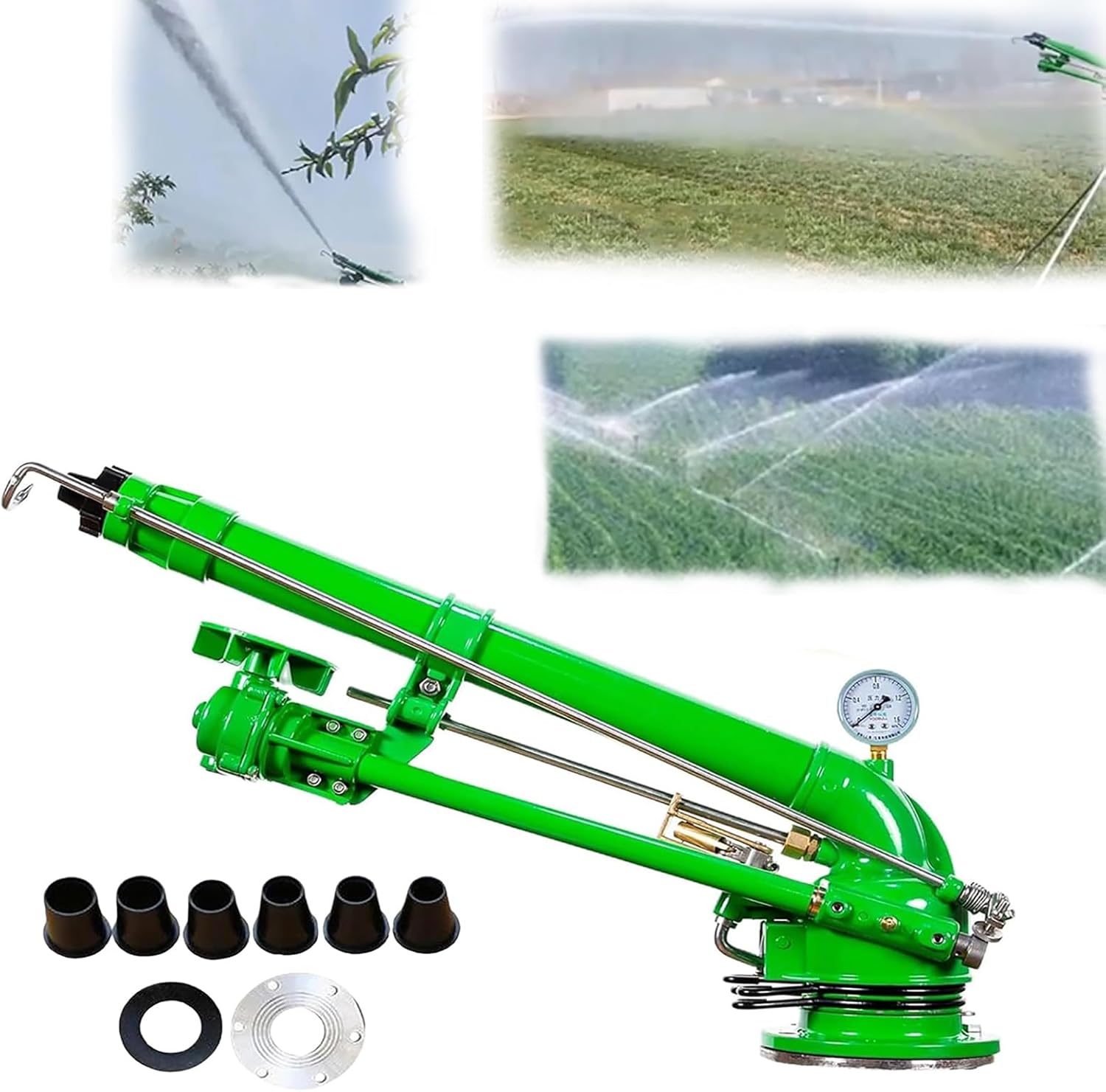 Agricultural Irrigation Spray Gun,Agricultural Irrigation Nozzle, Field Sprayer, 360° Large Area Rotary Spray Irrigation, Easy To Use, Suitable for Farmland Irrigation, Lawn