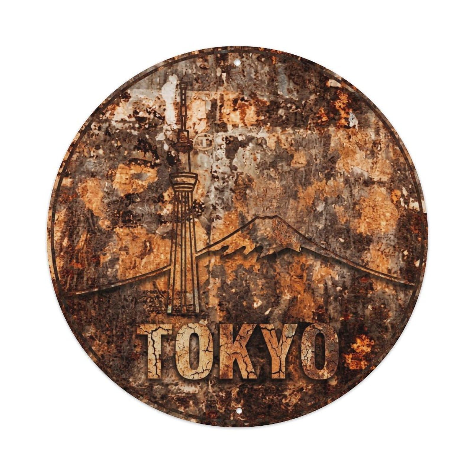 Vintage Travel Tokyo Japan Nostalgia Vintage Metal Tin Sign Plaque Wall Decor for Cafe, Club Bar, Office, Garden Metal Poster 8x8Inch
