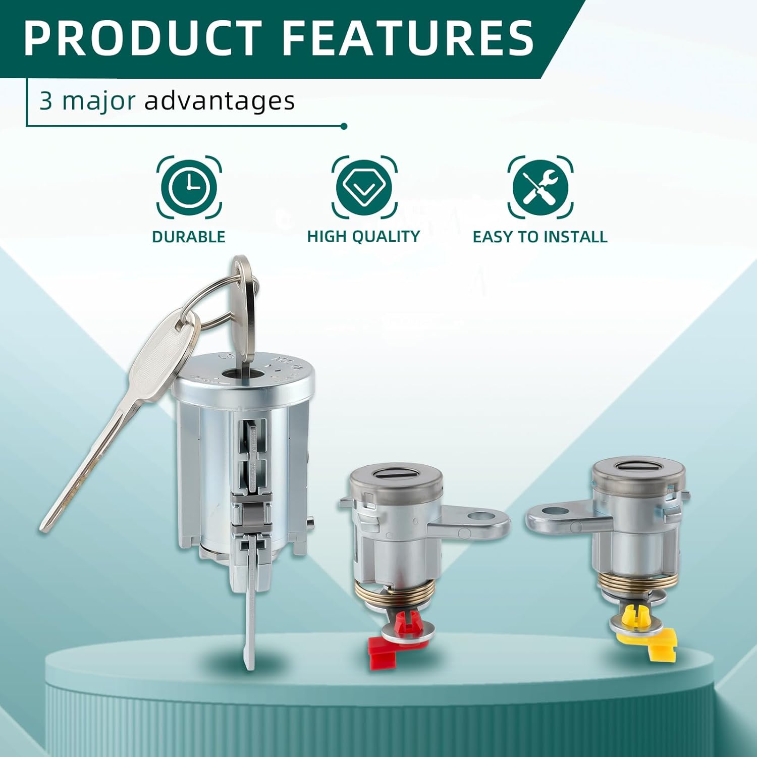 AUTOKAY New Door Lock & Key Ignition Barrel Set Fits for Isuzu NPR NQR NPR-HD NRR 2007-2011