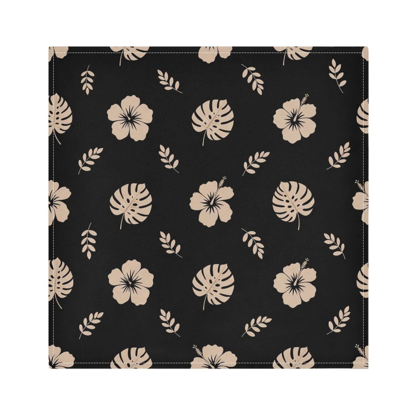 Ttgoth Hibiscus Cloth Napkin Set of 6 Washable & Reusable Dinner Napkins for Dining Table, Banquets, Wedding, Party, 50x50 cm