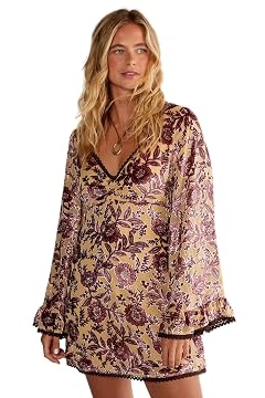 Nasty Gal Womens Vintage Floral Devore Lace Trim Ruffle Sleeve Mini Dress
