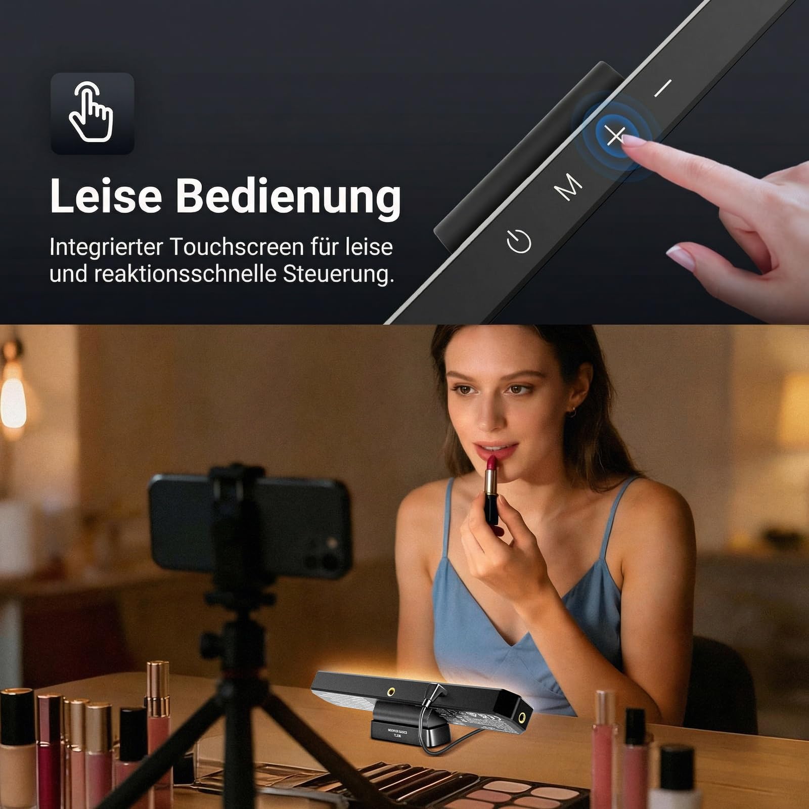NEEWER Basics LED Kinn Fotolicht CRI95, 6W, zweifarbig, tragbares Tisch Selfie Licht, USB betrieben, für TikTok Streaming, Laptop Videokonferenzen, Stativaufnahmen, Reisen, Makeup, TL30B