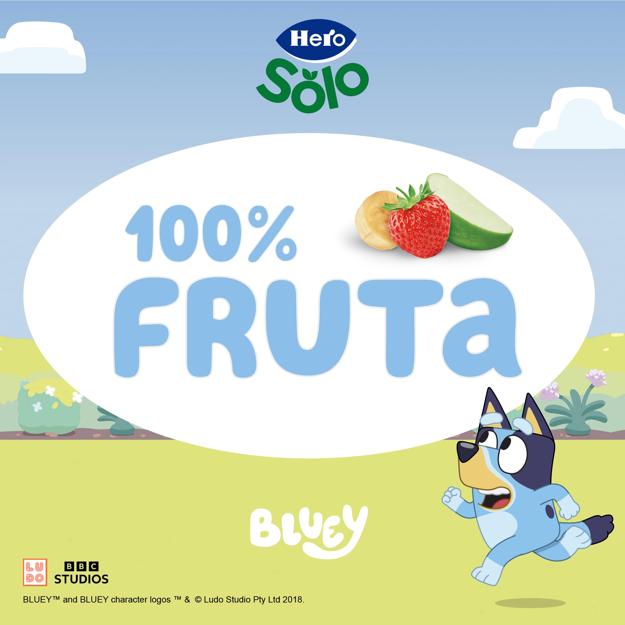 Alimento infantil con puré plátano, fresa y manzana Hero bolsa 100 g