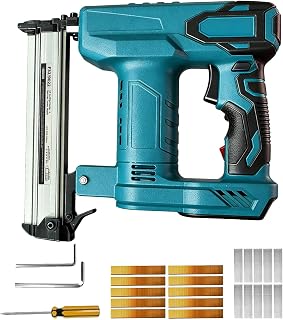18GA Cordless Brad Nailer Compatible with Makita 18V Battery | 2in1 Electric Staple Gun with 1000 Nails (3/8"~1-1/4")& 1000 Staples(5/16"~7/8") Safety & Anti-Jamming Design for Woodworking