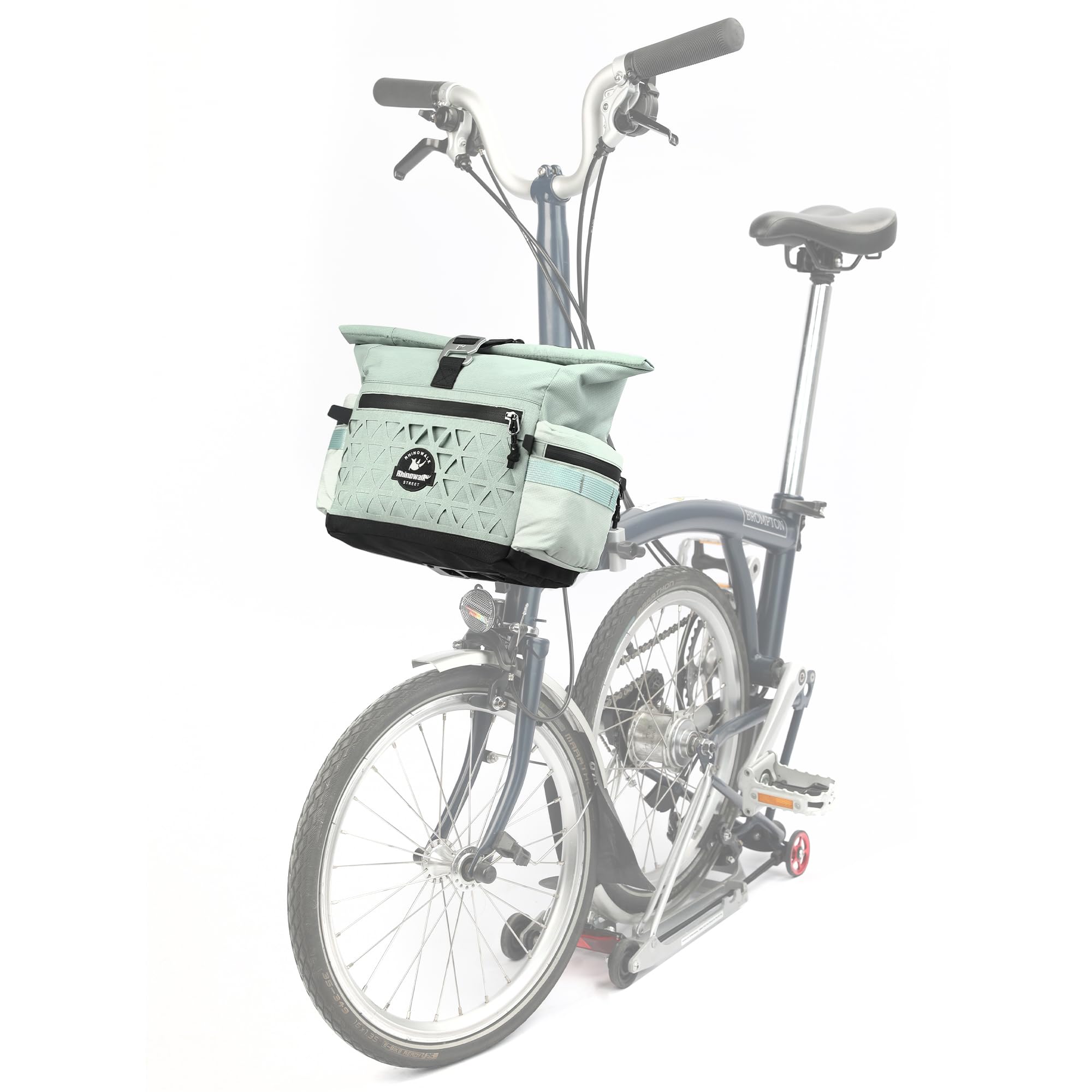 Rhinowalk Sacoche de guidon de vélo à libération rapide - Pour vélo pliant Brompton - Avec bandoulière - Housse de pluie