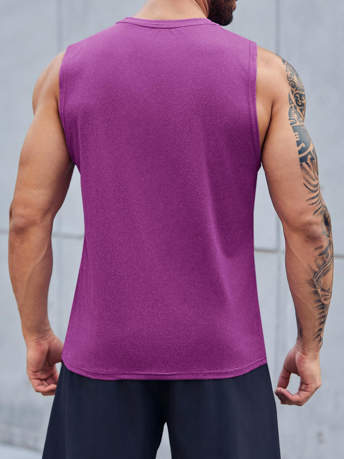 Camiseta sin mangas para hombre cuello redondo gimnasio deporte
