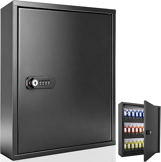 Amazon.com: 48 Key Lock Box Wall Mount, Heavy-Duty Key Cabinet with ...