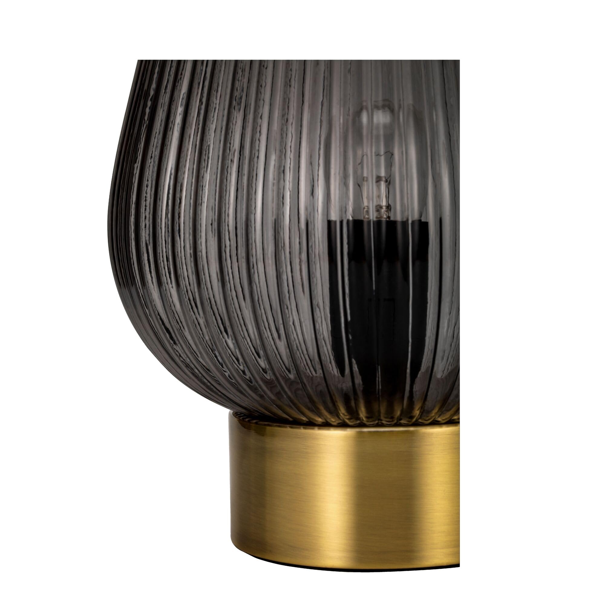 Pauleen 48158 luminaria de sobremesa Crystal Gloom, lámpara en antracita con efecto cristal, máx. 40 W E14 vidrio ahumado/latón 230 V vidrio
